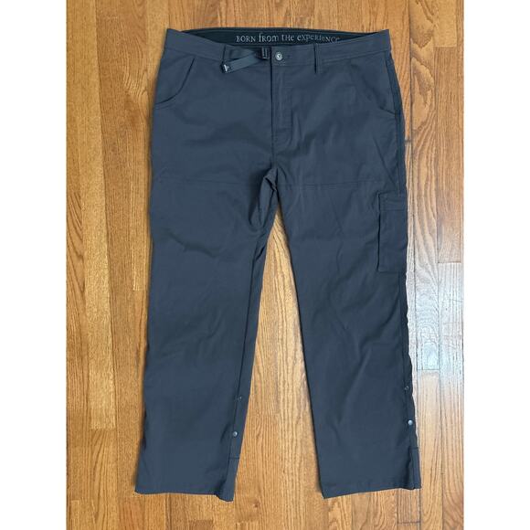 PrAna Men's Gray Stretch Fit Nylon Cargo Outdoor Hiking Pants Men's Size 40x32 - Picture 1 of 8